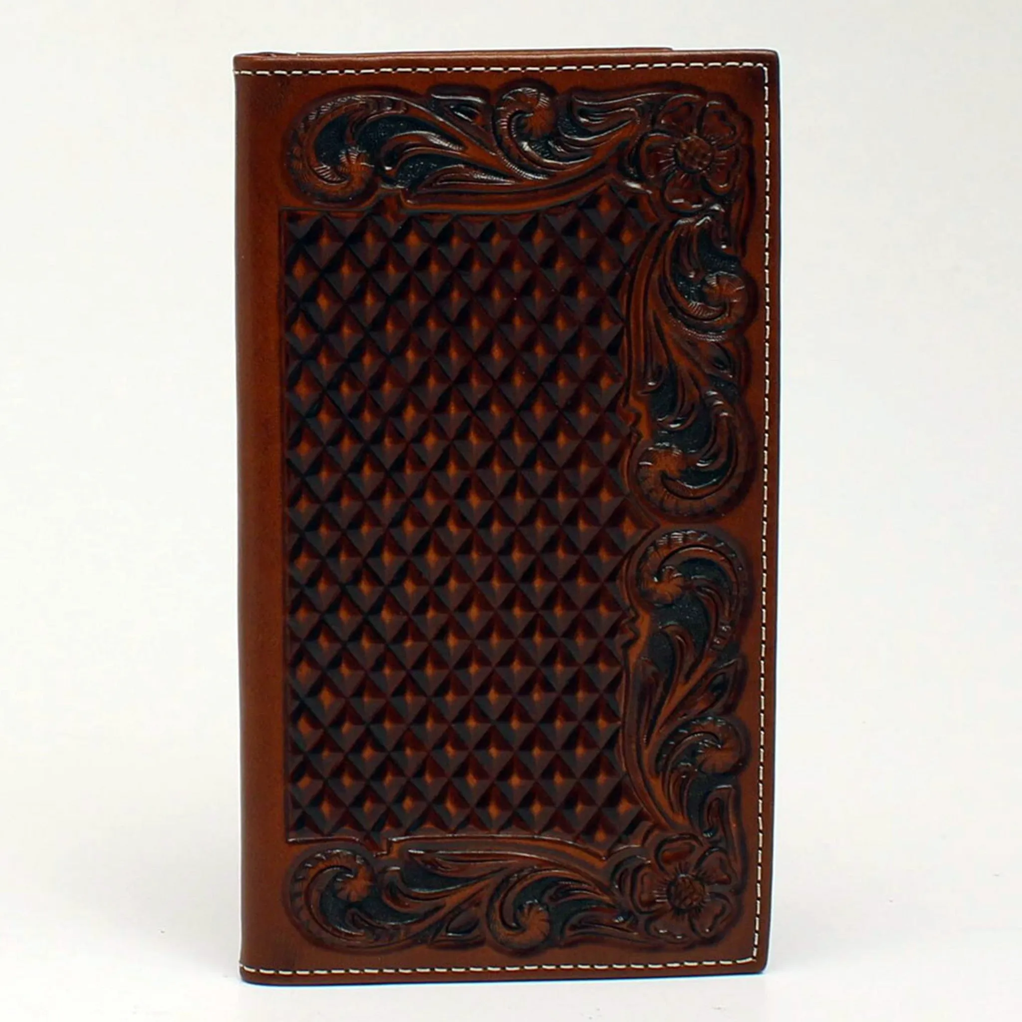Ariat Men's Basketweave Diamond Plate Rodeo Wallet
