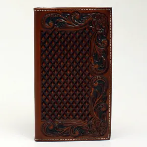 Ariat Men's Basketweave Diamond Plate Rodeo Wallet
