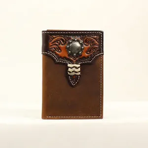 Brown Embossed Overlay with Concho Trifold