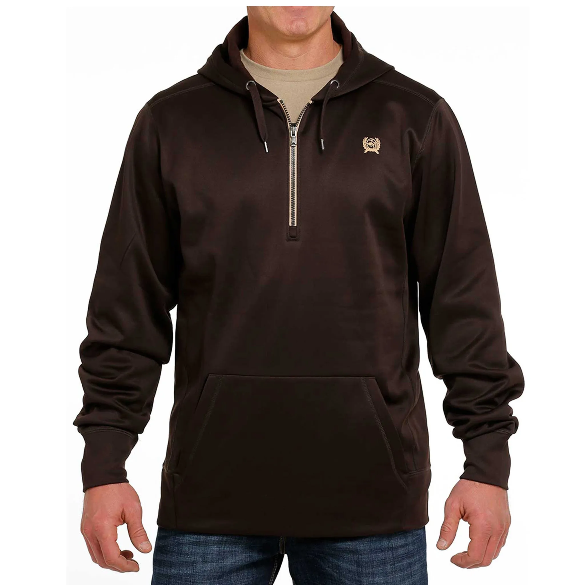 Cinch Men's Brown 1/4 Zip Hoodie