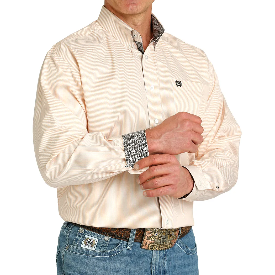 Cinch Men's Tencel Stripe Button Down Long Sleeve