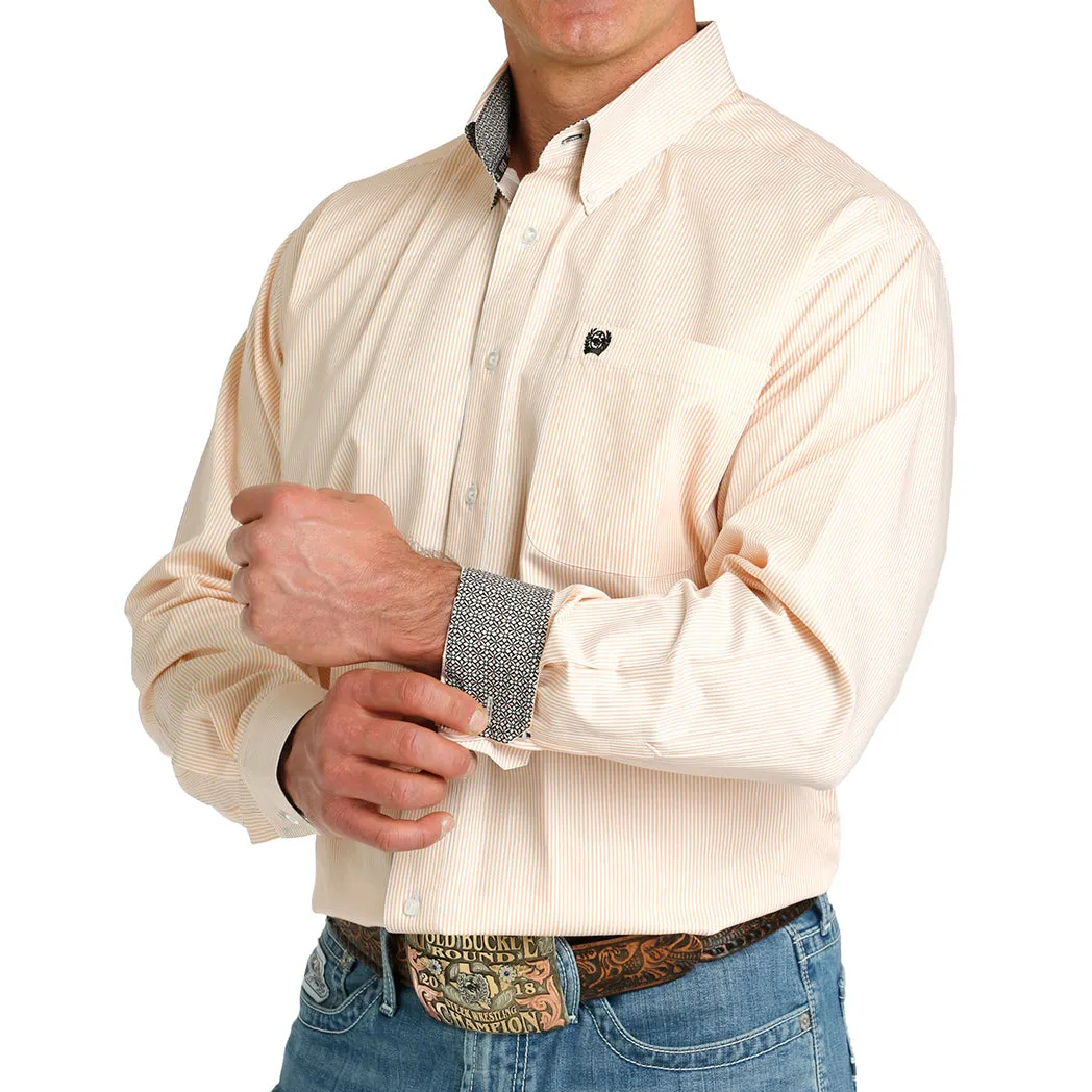 Cinch Men's Tencel Stripe Button Down Long Sleeve