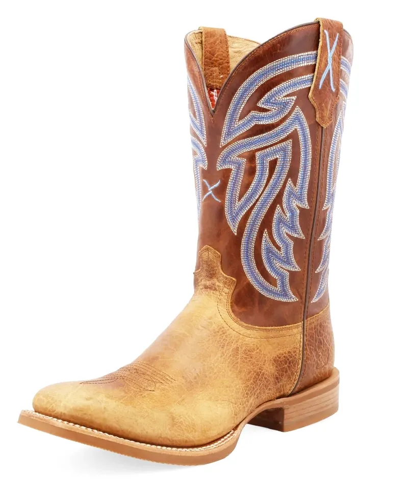 Twisted X Men's 12" Rancher Square Toe Boot Peanut/Blue