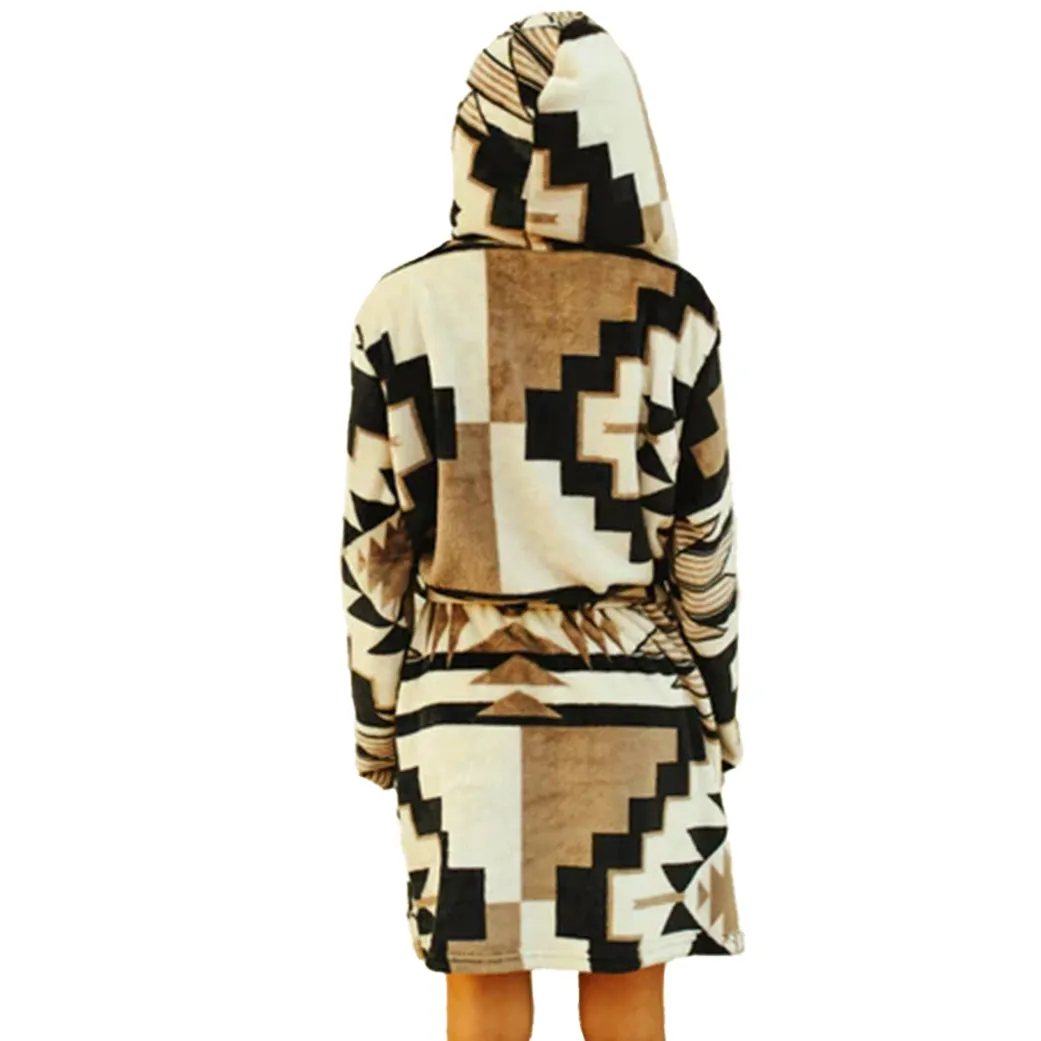 Ultra Plush Aztec Bath Robe