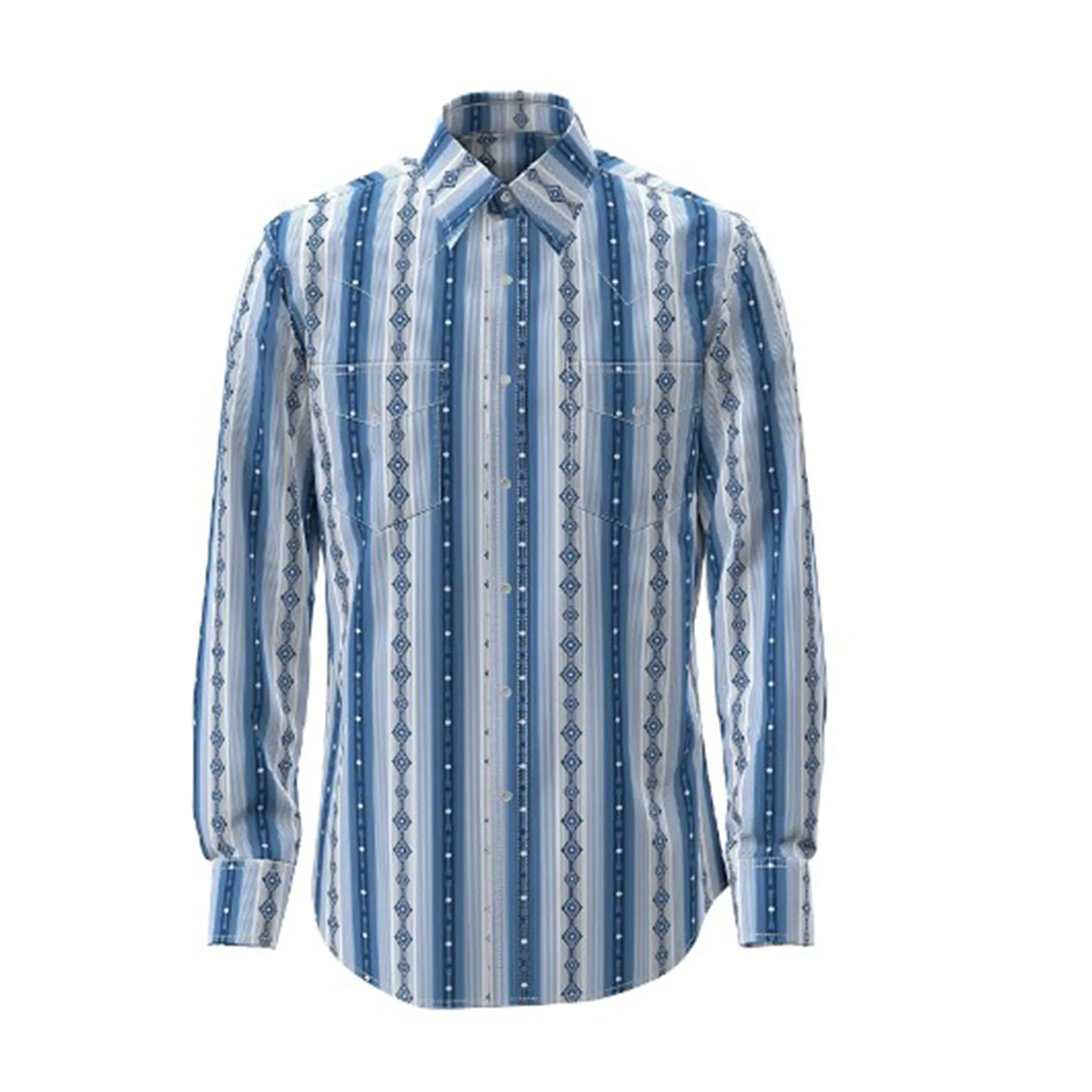 Wrangler Men's Blue Aztec Stripe Shirt