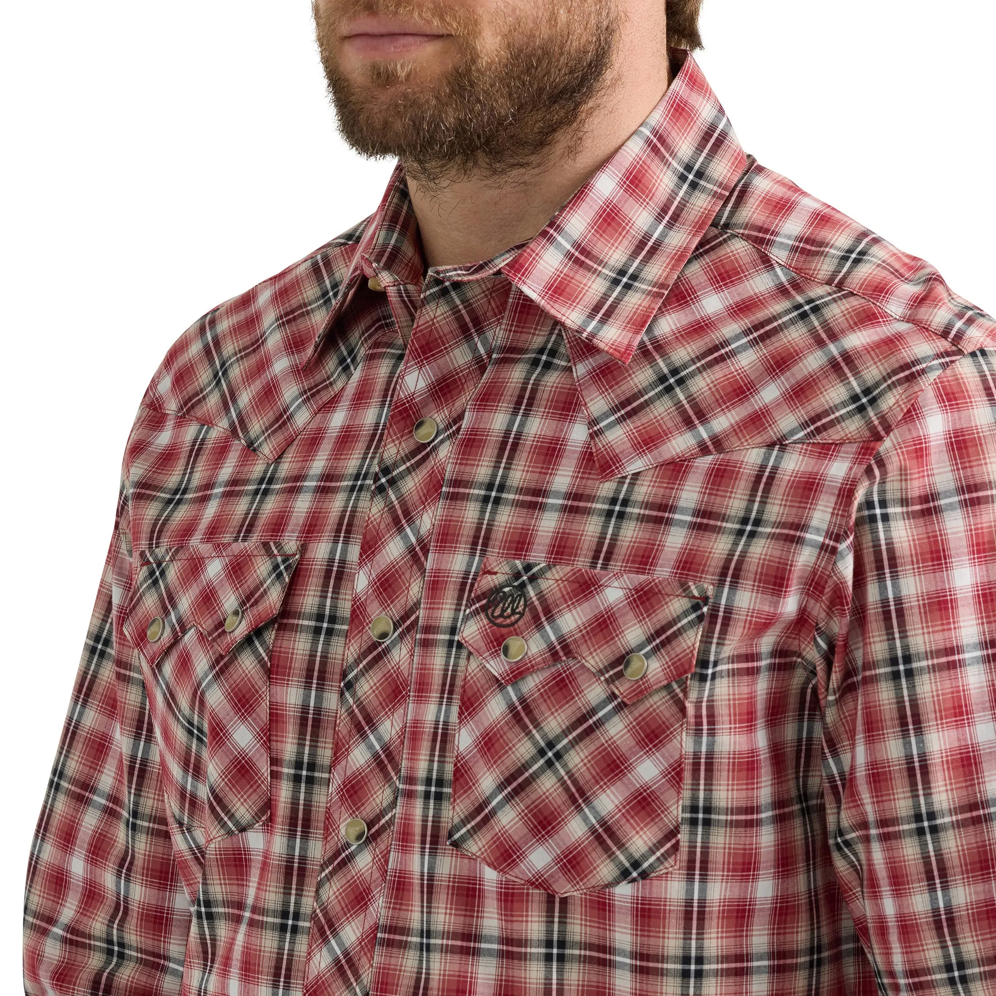 Wrangler Men's Retro Long Sleeve Sawtooth Snap Pocket Western Shirt